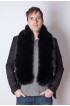 Black fox  fur scarf - unisex